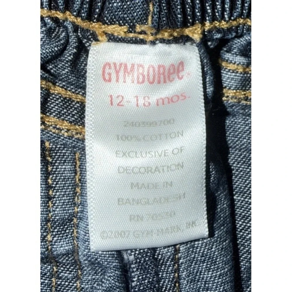 Gymboree Cherry Baby Denim Blue Capri Pants roll-up‎ cuffs 12-18 Months